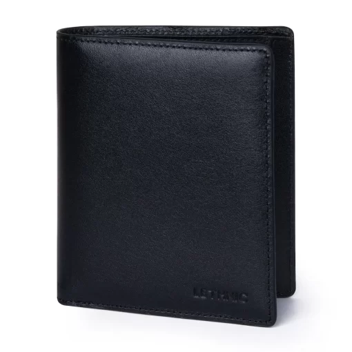 4CM02CJ Personalized Vertical Wallet For Men Meron-V Black